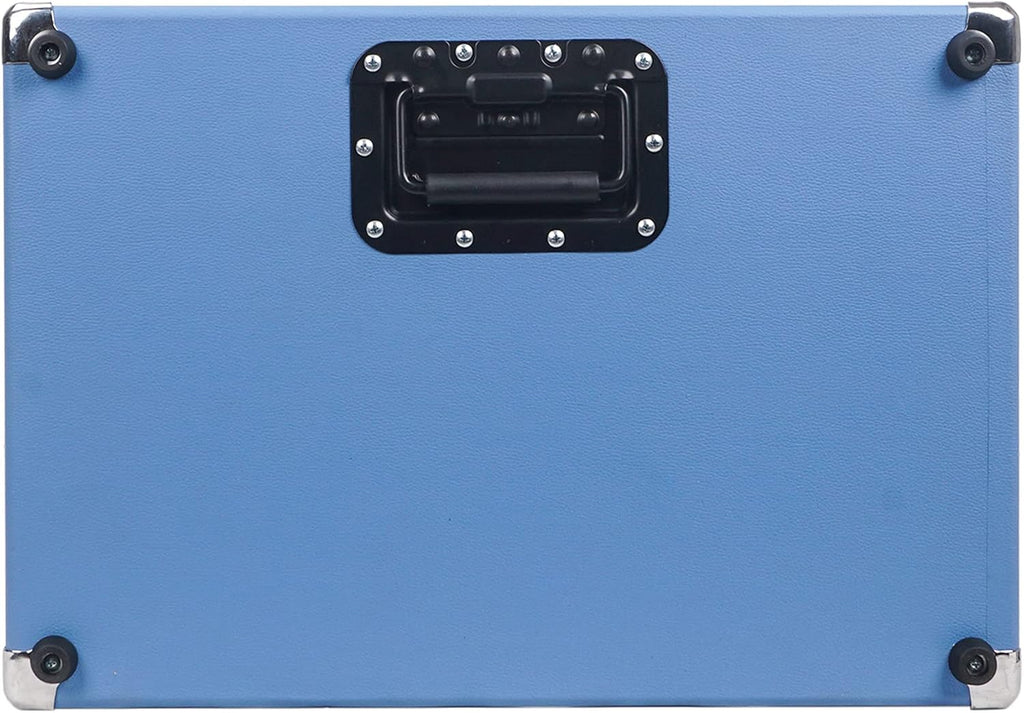 Sound Town Vintage 4U Amp Rack Case, 12.5' Depth with Rubber Feet, Dust Cover, Kickstand, Beau Blue (STVRC-4BL)