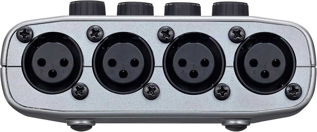 Zoom PodTrak P4 Podcast Recorder with 4 XLR Mic Inputs, 4 Headphone Outputs, Phone & USB Input for Remote Interviews, Sound Pads, 2-In/2-Out USB Audio Interface, Battery Powered
