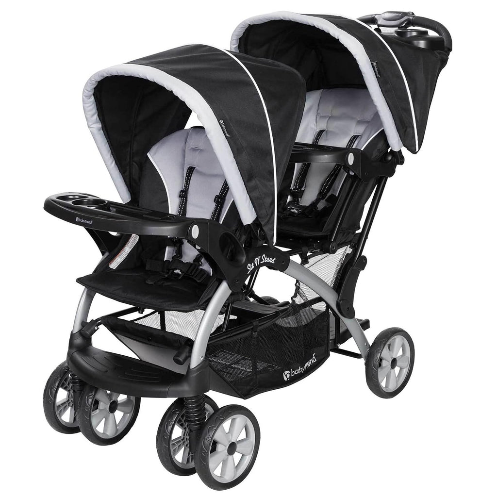 Baby Trend Infant and Toddler Double Stroller & Car Seat Combo, 2 Pc Set, Stormy - Portable and Lightweight Stroller Duo and Car Seat Travel System Tandem