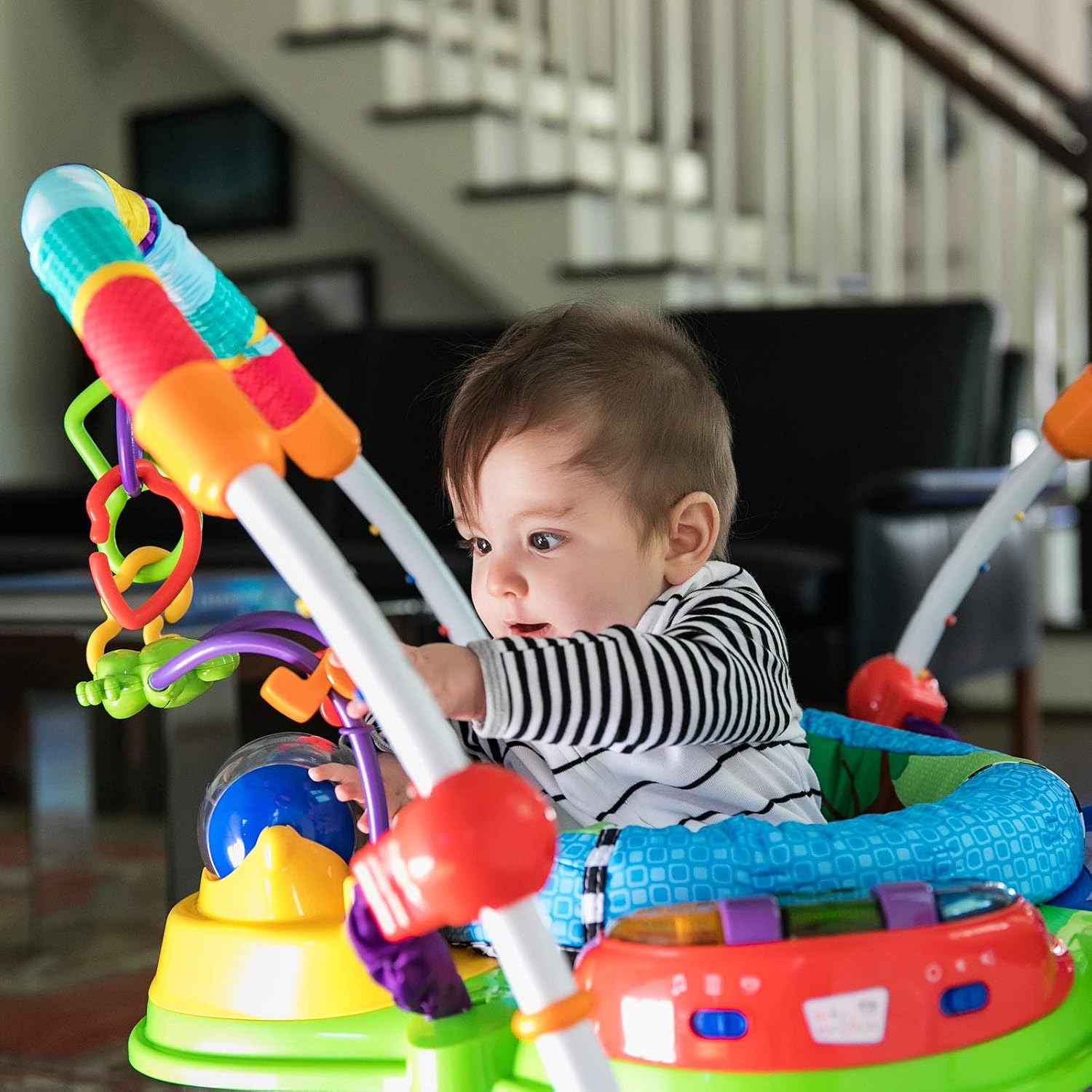 Baby Einstein Neighborhood Friends Activity Jumper with Lights and Music, 6 Months+, Max Weight 25lbs., Unisex