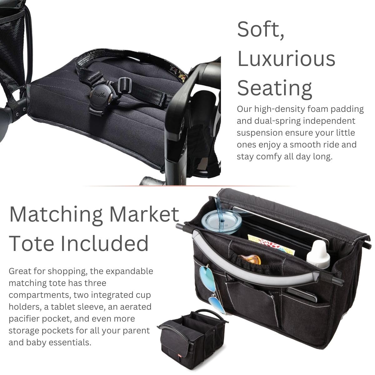 Austlen Entourage 2.0 Sit and Stand Stroller in Black (Also Available in Navy)