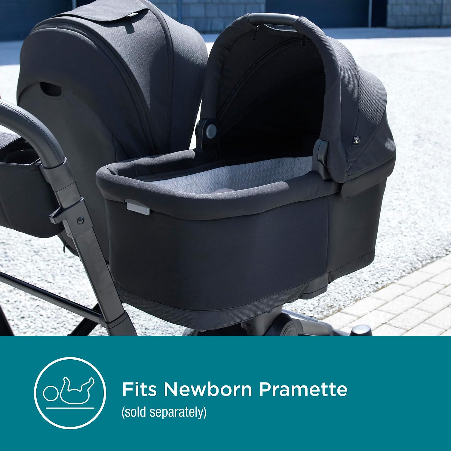 Contours Element Side-by-Side Convertible Toddler and Baby Stroller Single-to-Double, Reversible Seating Options, Infant Seat Compatible, Spacious Storage, UPF 50 Sun Canopy - Stealth Black