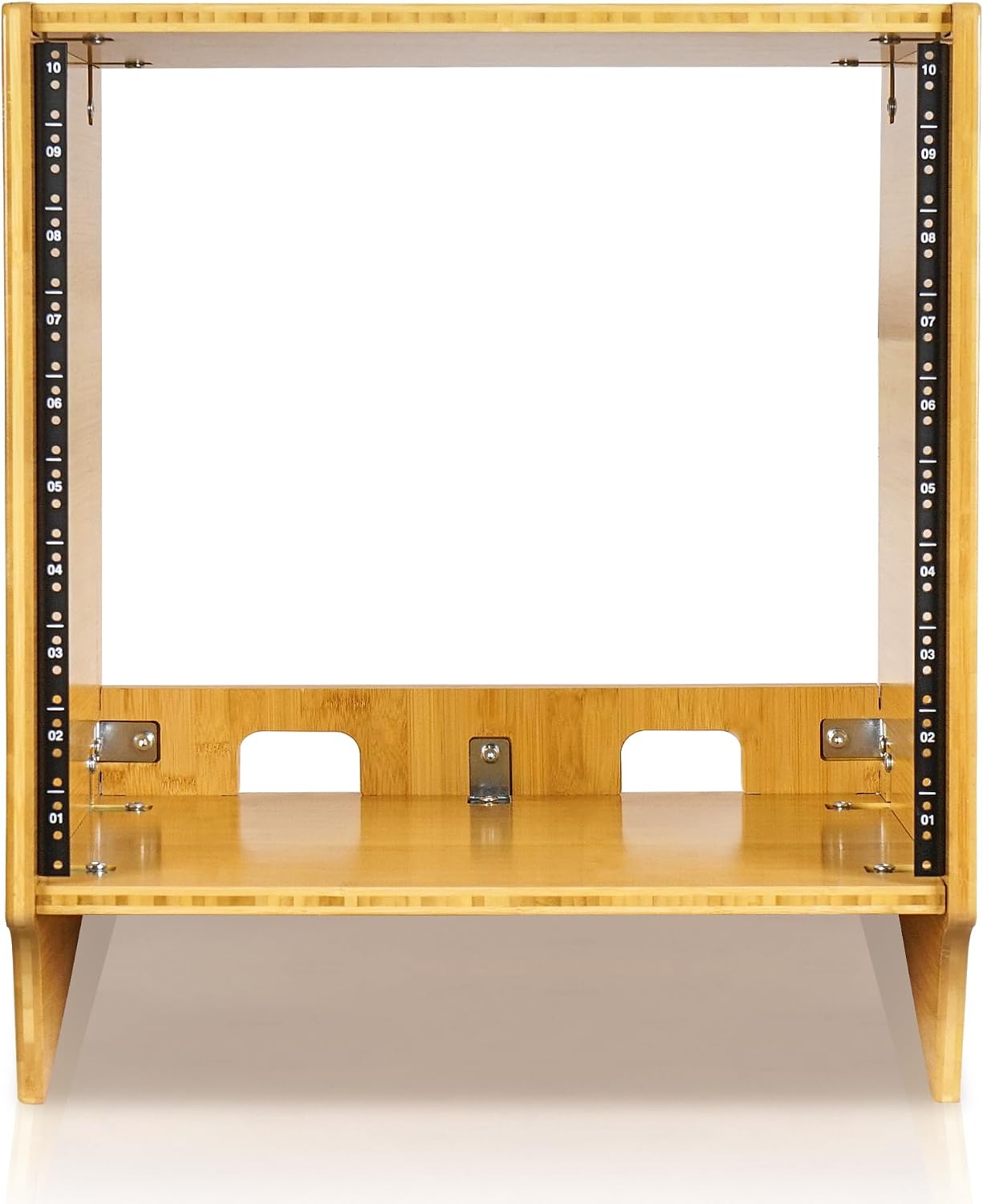 Sound Town DIY 10U Angled Desktop Turret Studio Rack, Solid Carbonized Bamboo, Assembly Required (STBR-10SL)