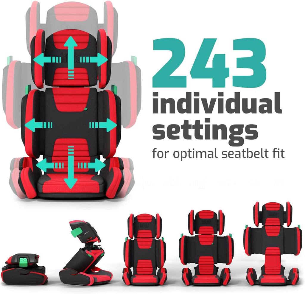 Mifold Hifold Adjustable Kids High Back Booster Car Seat with Strap – Slate Grey
