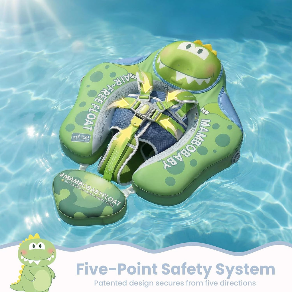 Mambobaby Float Deluxe Baby Pool Float: Safe & Comfortable Swim Trainer for Infants & Toddlers, Non-Inflatable Design, UV Protection Canopy, Fun Water Experience for Ages 3-24 Months