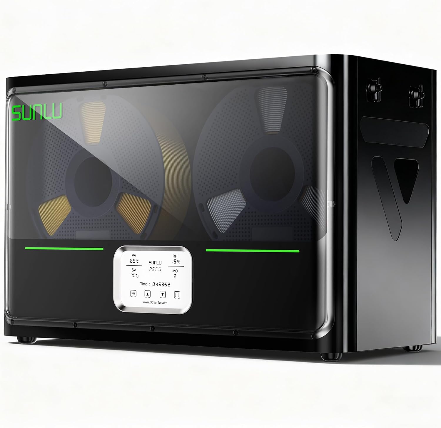SUNLU Official Filament Dryer S4, 4 Spools Capacity, Efficient Heating to 70℃, 350W PTC Heater 3D Filament Dehydrator, Compatible with Nylon TPU PLA PETG ABS Filament 1.75/2.85/3.0mm, Black