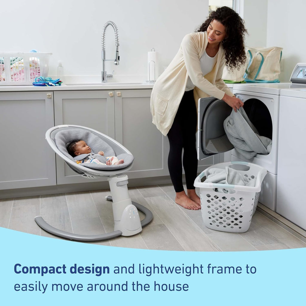 Graco Soothe 'n Sway Bluetooth 3-in-1 Baby Swing - Grows with Your Child - Multiple Soothing Settings and Bluetooth Connectivity