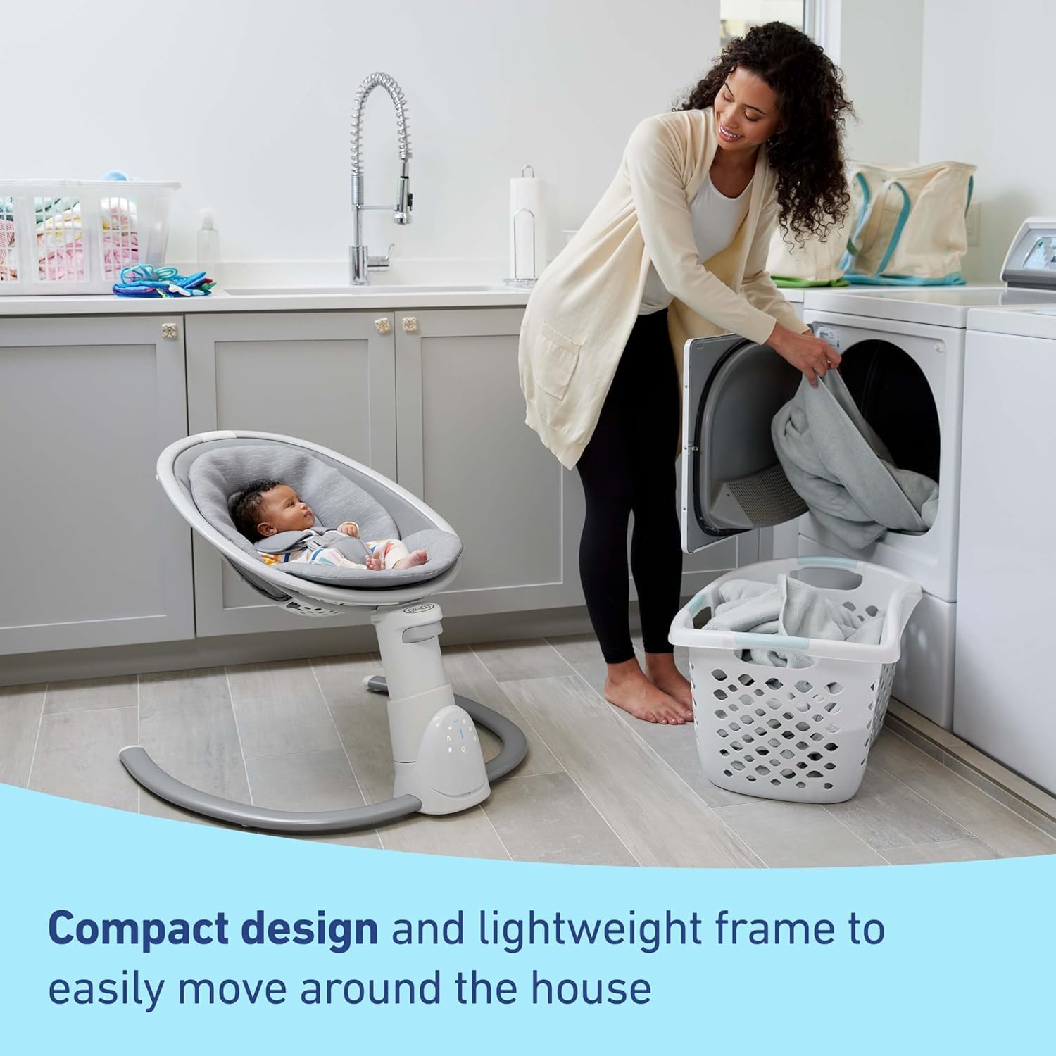 Graco Soothe 'n Sway Bluetooth 3-in-1 Baby Swing - Grows with Your Child - Multiple Soothing Settings and Bluetooth Connectivity