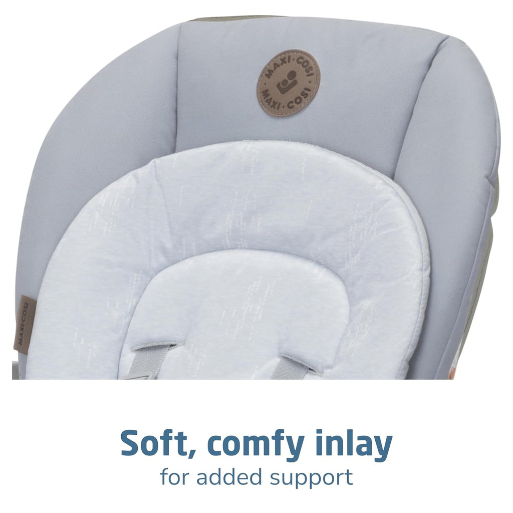 Maxi-Cosi Minla 6-in-1 High Chair for Babies & Toddlers, Portable Foldable Highchair, EcoCare Fabric, 9 Heights, 5 Reclines, 4 Tray Positions, Classic Slate
