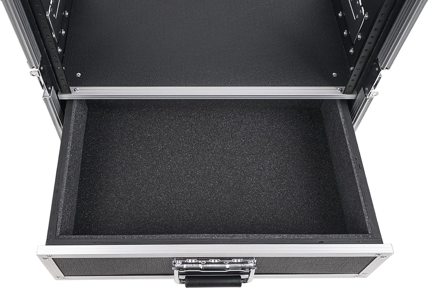 Sound Town 6U Rack Case with 2U Rack Drawer, Casters, for 19' Amps, Mixers, Microphone Receivers (STRC-6U2DR)