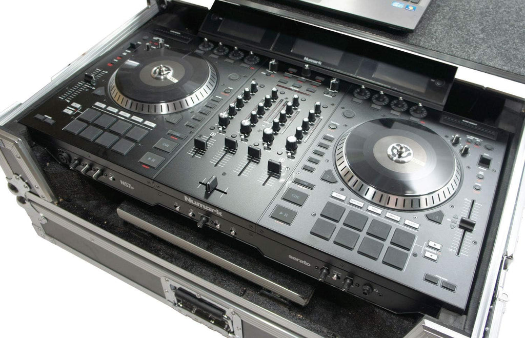 Harmony Audio HCNS7IIWLTTR Flight Glide Laptop Stand Road DJ Custom Case Compatible with Numark NS7III