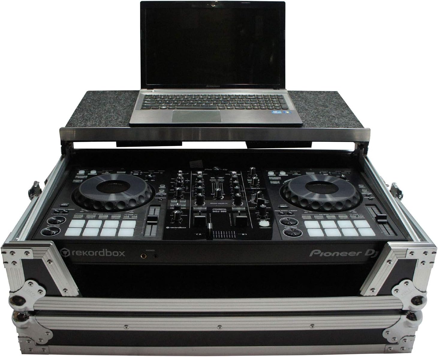 Harmony Audio HCDDJ800WLT1U Flight Glide Laptop Stand DJ 1U Rack Case Compatible with Pioneer DDJ-800