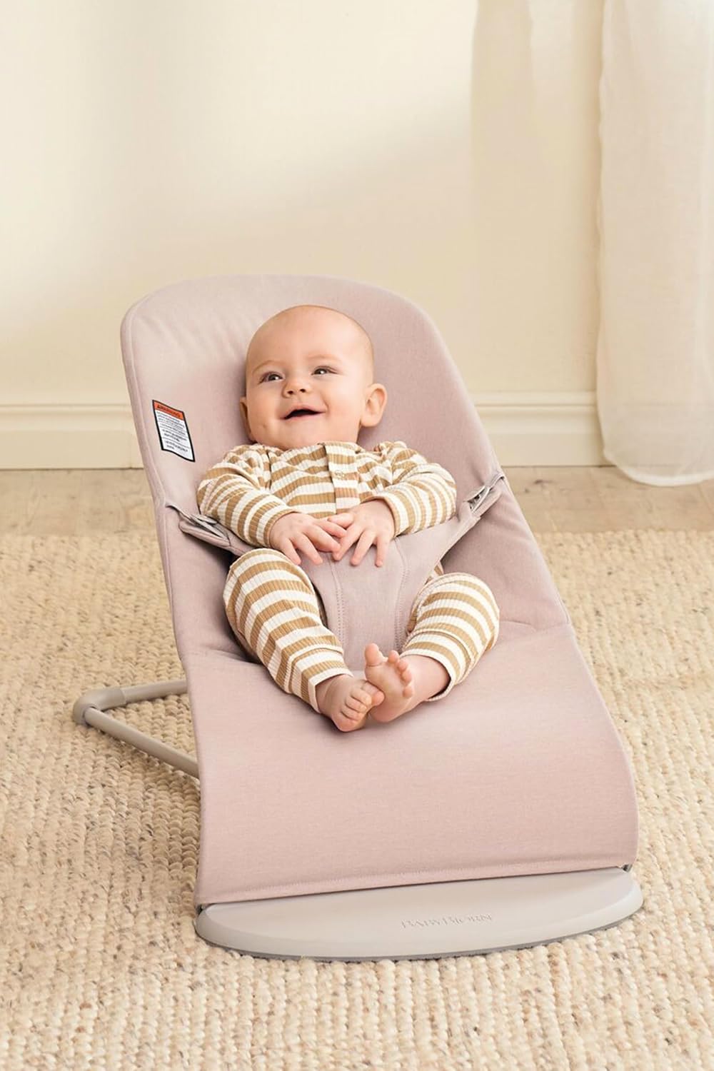 BabyBjörn Bouncer Bliss, Light Pink, Woven Mélange | 2-in-1 Adjustable Baby Bouncer Seat and Toddler Chair, Newborn to Toddler (8-29 lbs), 4 Positions, Lightweight & Portable