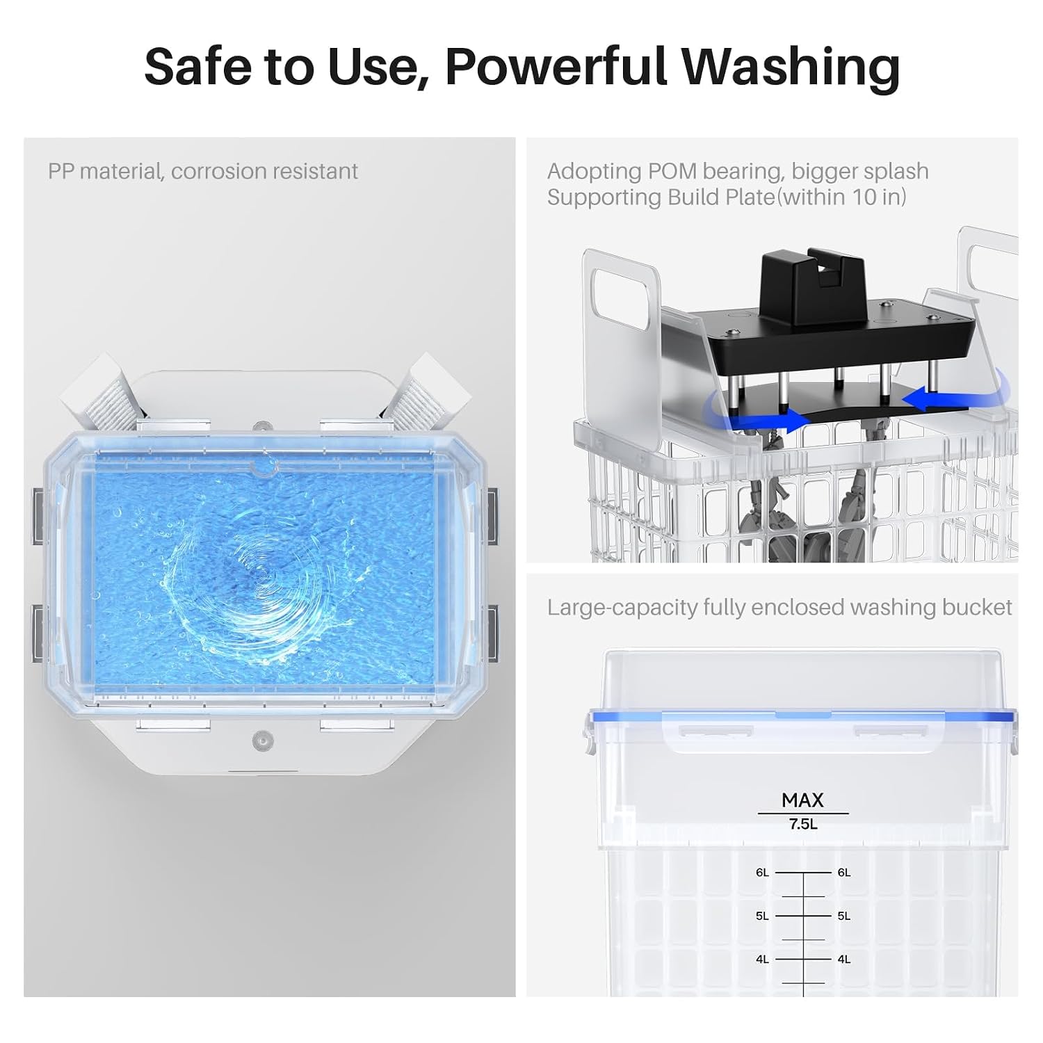 ELEGOO Mercury Plus V3.0 Wash and Cure Station, 7.5 L Large Capacity, Compatible with Mars Saturn Photon Halot MSLA LCD DLP 3D Printers, Washing Size of 9.05'×5.31'×10.24'