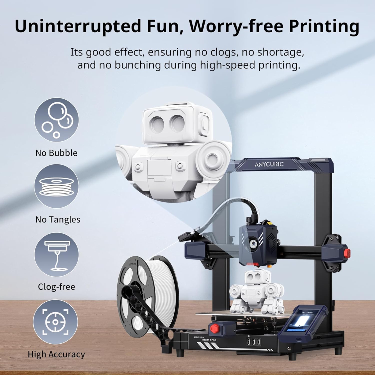 ANYCUBIC High Speed 3D Printer Filament 1.75mm Bundle, 10KG Pearl Black+Bright White+Texture Grey+Bright Red+Dazzling Blue+Classic Green+Vibrant Orange+Vibrant Yellow+Purple Opulence+Strawberry Pink