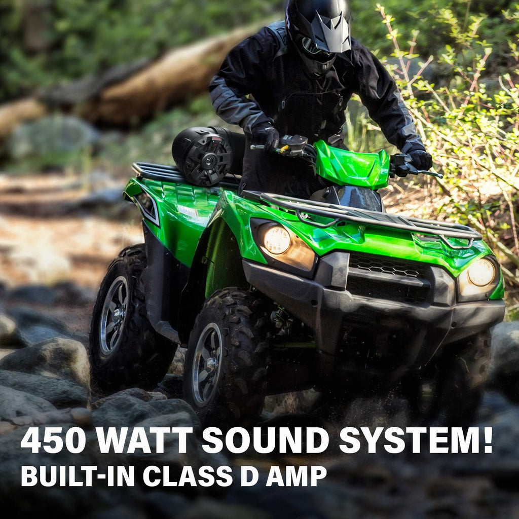 BOSS Audio Systems ATVB6.5R ATV UTV Weatherproof Sound System - 6.5 Inch Speakers, 1 Inch Tweeters, Built-in Amplifier, Bluetooth, Rechargeable Battery, Easy Installation for 12 Volt Vehicles