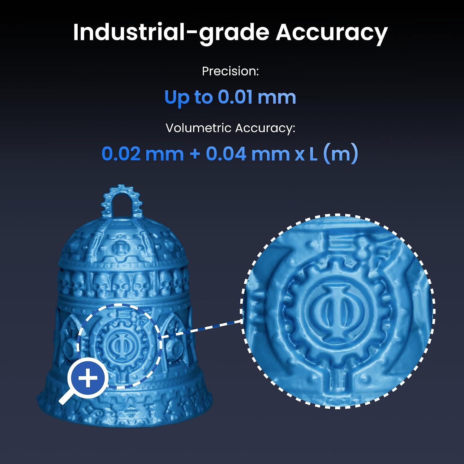 Revopoint MetroY Pro 3D Scanner for 3D Printing, Up to 0.01mm Precision, 34+15+1 Industrial Blue Laser Handheld Scanner, 62-Line Full-Field, Real-time Preview, Bulit-in Wi-Fi 6, Full-Color 3D Scan