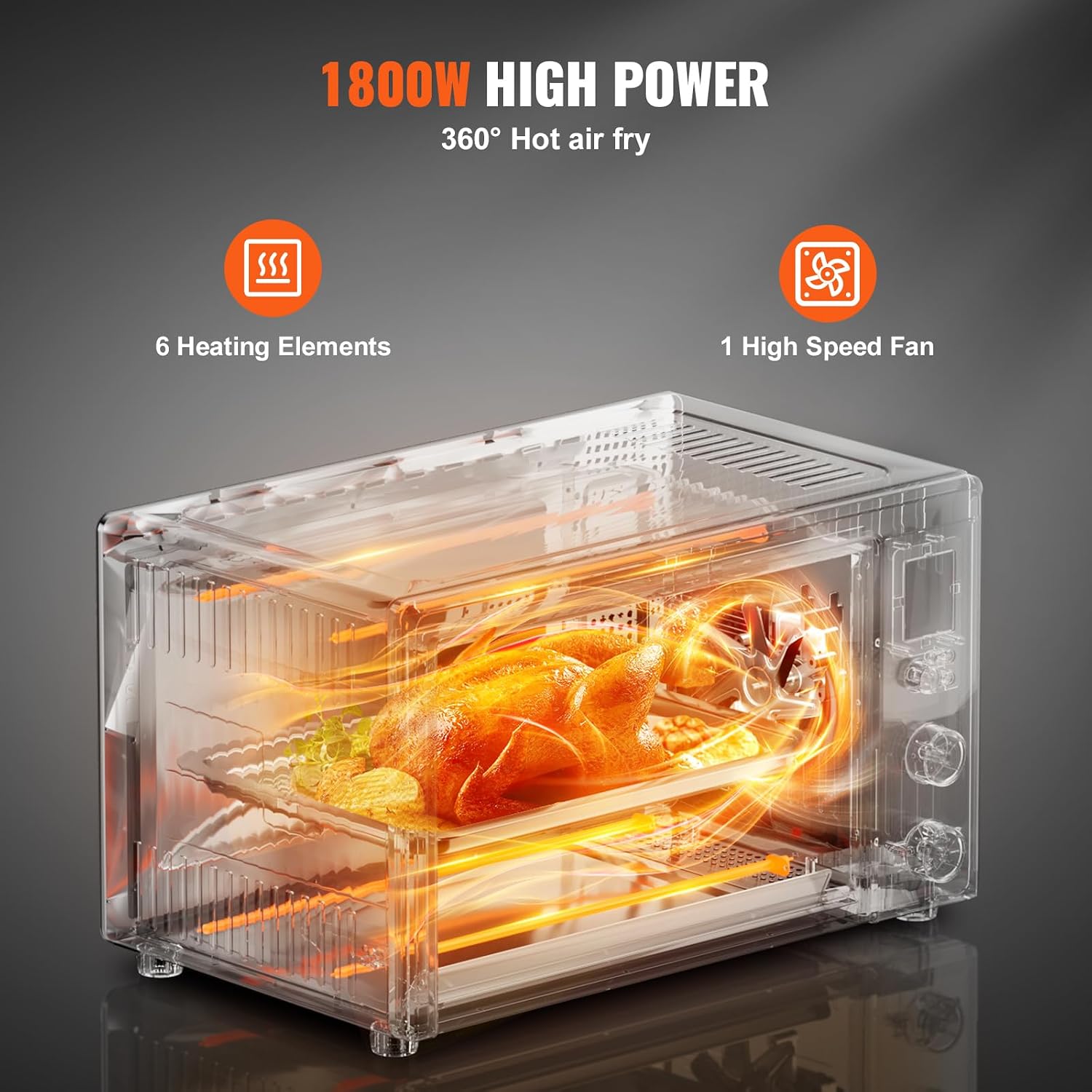 VEVOR Air Fryer Toaster Oven, 28L/29.6Qt Large Capacity 13 in 1 Functional Convection Oven, 1800W 2-Tier Toaster Ovens Countertop Combo with Wire Racks, Pizza Pan, Gloves, Home and Commercial Use