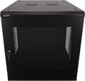 NavePoint 12U Server Rack - 23.6' Deep, Wall Mount Network Cabinet with Locking Perforated Door, 19' IT Equipment Compatible, Removable Side Panels, Black