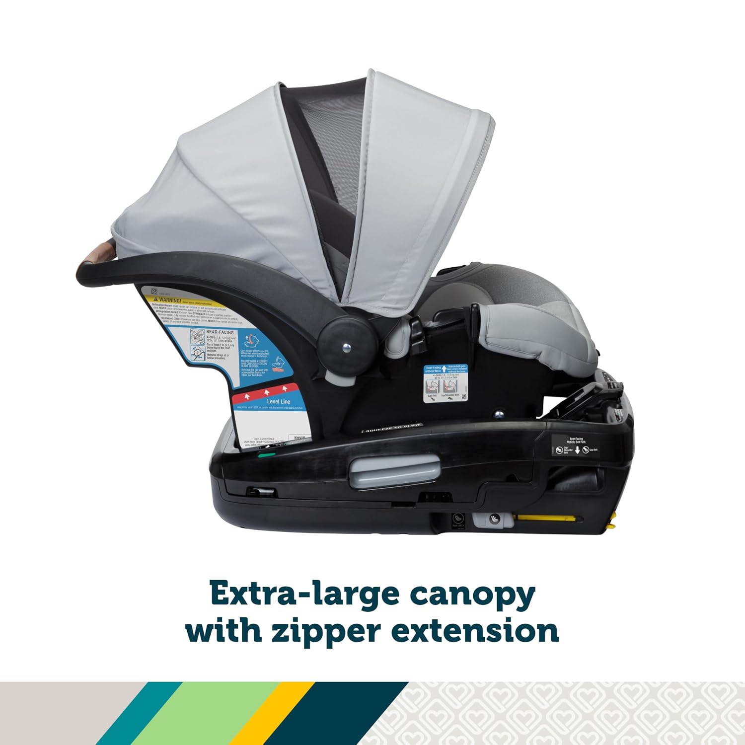 Safety 1st® onBoard™ Slide DLX Infant Car Seat w/SafetySlide™ Base, Easy-Install Rigid Latch, Lightweight Rear-Facing Seat, Newborn Carrier, Extra-Large Canopy, Travel System Ready, Dusty Marble
