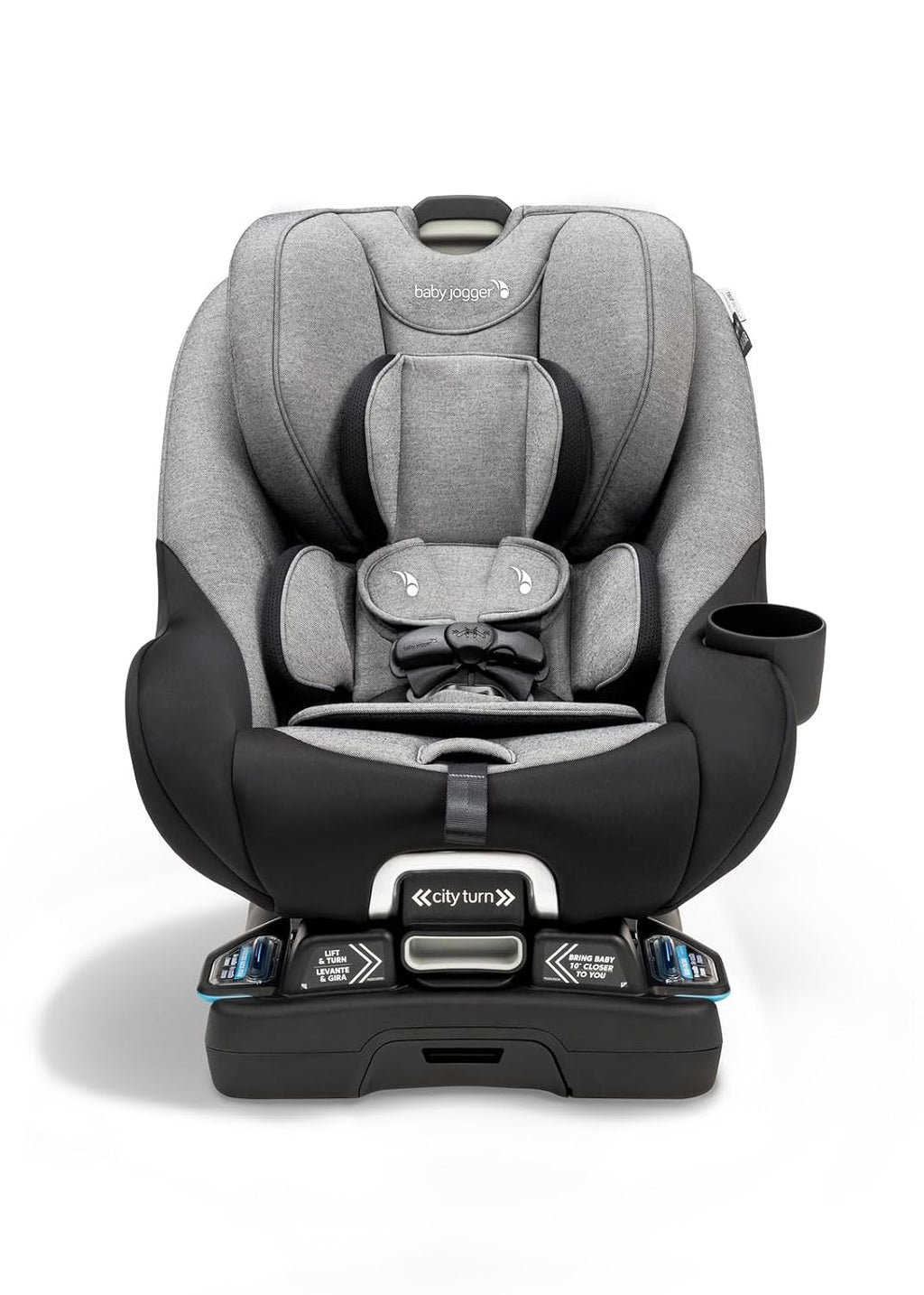 Baby Jogger City Turn Rotating Car Seat 180-Degree Turn, Lightweight Convertible Car Seat, Rear Facing to Forward Facing for Newborn to Toddlers, Coolmax Fabric, Onyx Black