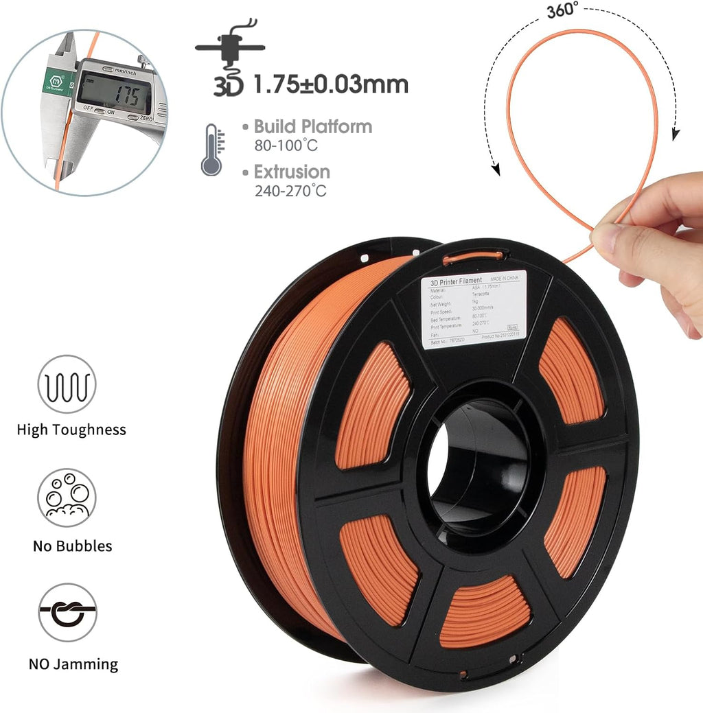 iSANMATE ASA 3D Printer Filament Bundle 12KG, UV & Weather Resistant ASA Filament Perfect for Outdoor Functional Parts, Dimensional Accuracy +/- 0.02mm, 1kgX12 Spool