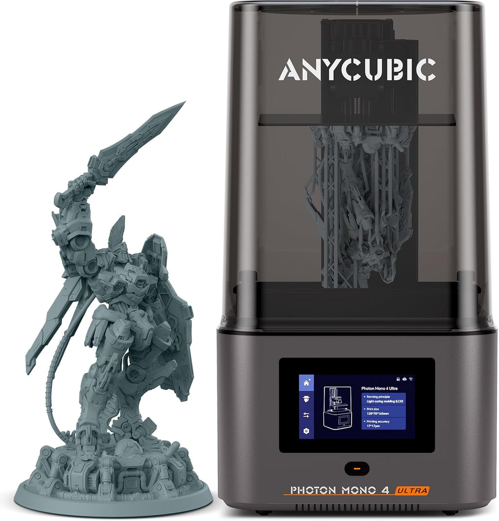 ANYCUBIC 10K Resin 3D Printer, Photon Mono 4 Ultra 7'' LCD Mono Screen with COB Light Source, Max Printing Speed Up to 120mm/h, HD Touchscreen with 8 Languages, 6.04'' x 3.42'' x 6.49'' Printing Size