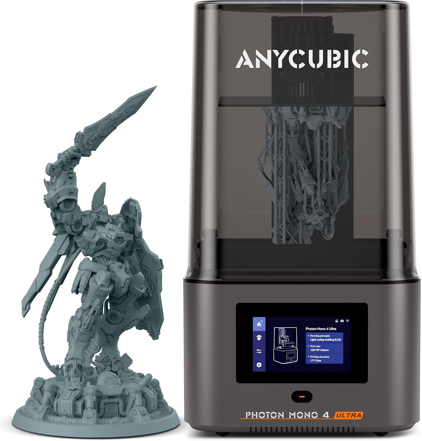 ANYCUBIC 10K Resin 3D Printer, Photon Mono 4 Ultra 7'' LCD Mono Screen with COB Light Source, Max Printing Speed Up to 120mm/h, HD Touchscreen with 8 Languages, 6.04'' x 3.42'' x 6.49'' Printing Size