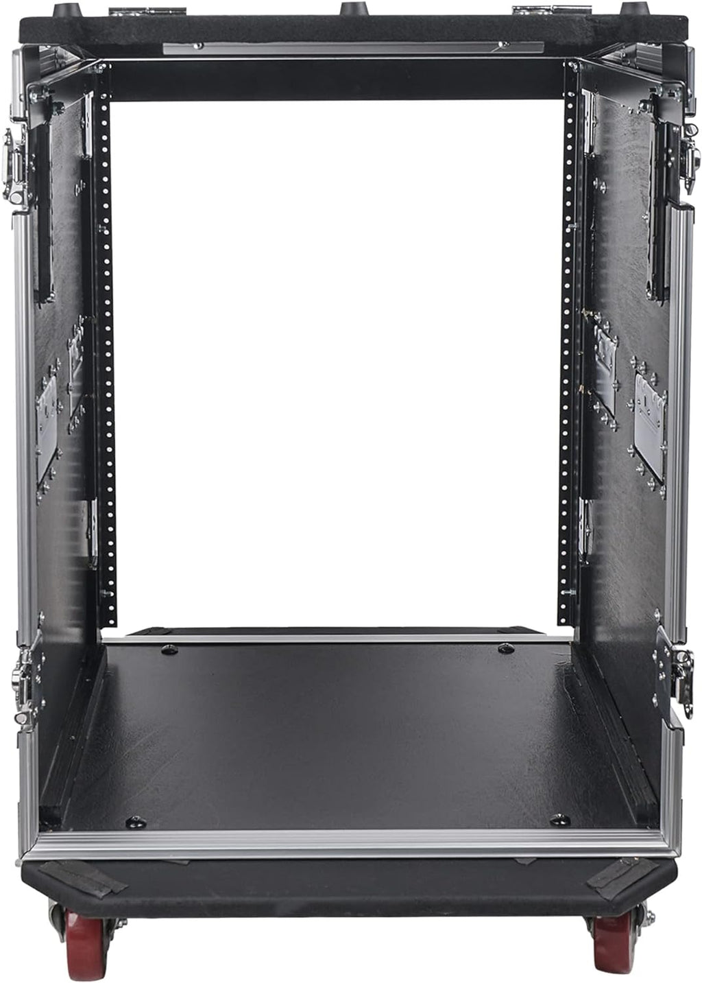 Sound Town Heavy-Duty 1/2' (12mm) 14U PA DJ Rack/Road Case with 11U Slant Mixer Top, 20'' Rackable Depth and Casters, 14-Space ATA Case, Pro Tour Grade (STMR-14UW)