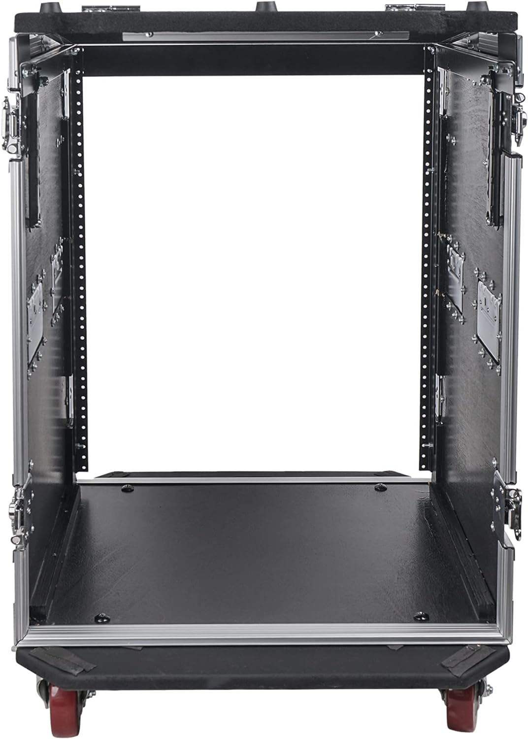 Sound Town Heavy-Duty 1/2' (12mm) 14U PA DJ Rack/Road Case with 11U Slant Mixer Top, 20'' Rackable Depth and Casters, 14-Space ATA Case, Pro Tour Grade (STMR-14UW)