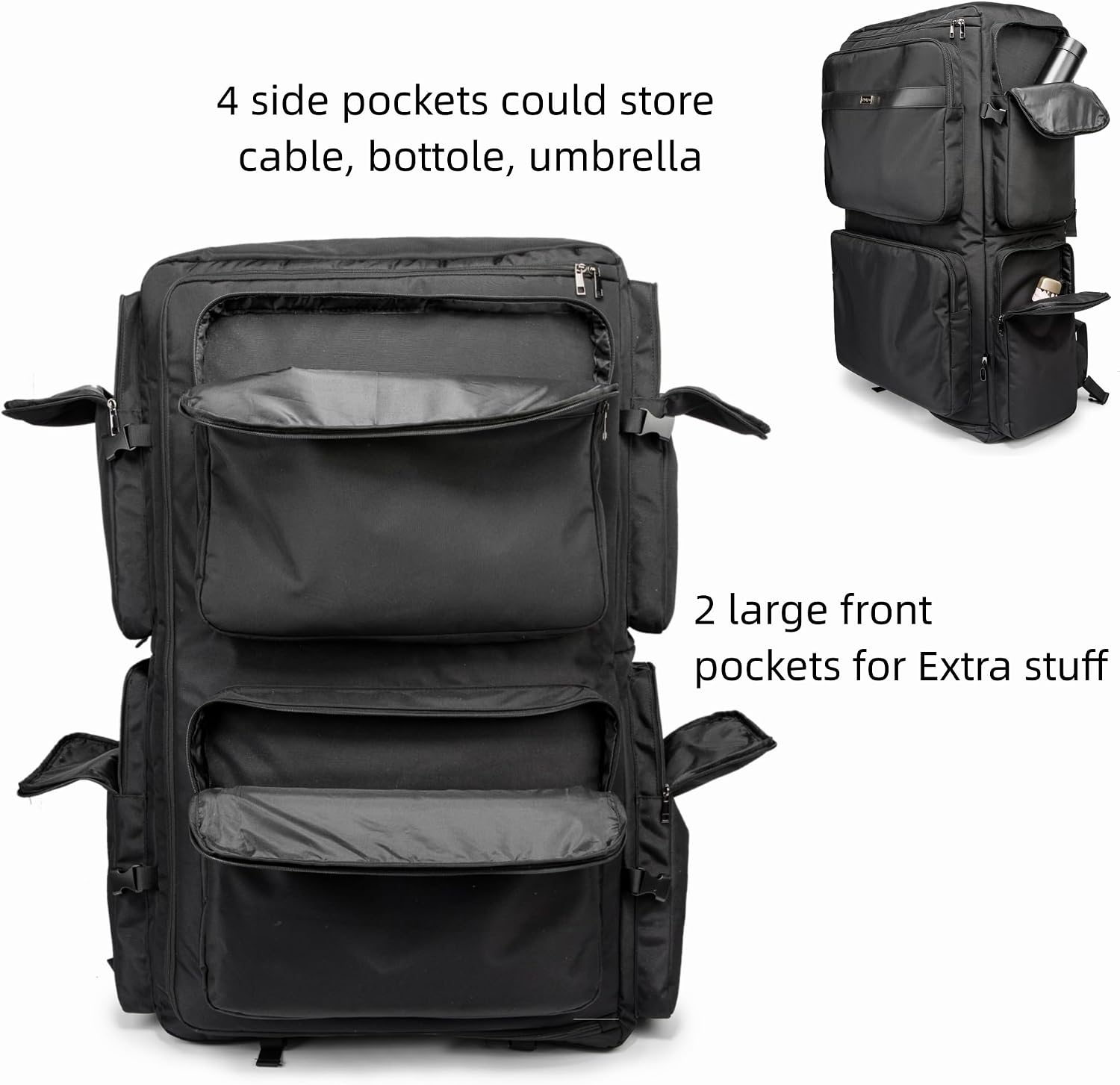 Rabjen DJ Backpack for Club Gigs, DJ Mixer Case Compatible with Pioneer DDJ-SR2, Pioneer DDJ-FLX6-GT, RANE ONE, and More Equipment