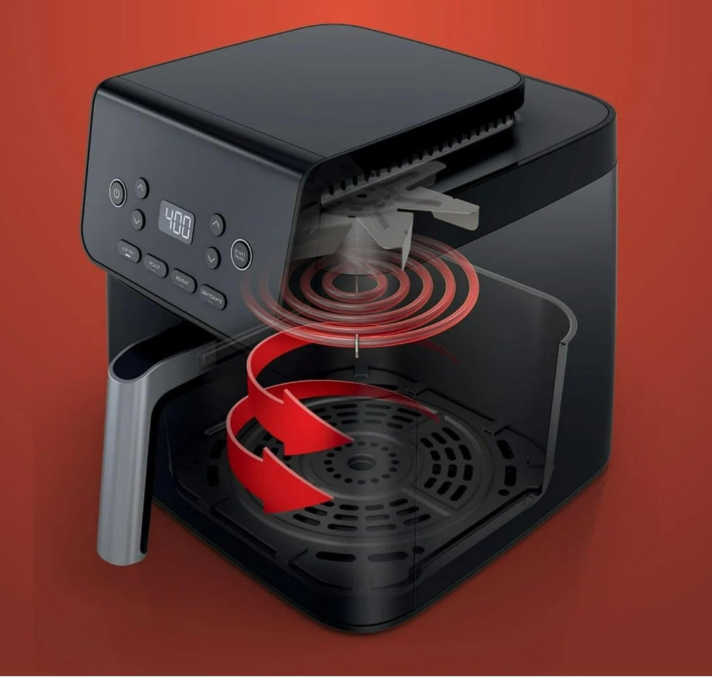 Pro XL Air Fryer, 6.5 Quart Family Size for Quick Meals, 4-in-1 Functions: Air Fry, Roast, Bake, Reheat, with Nonstick Dishwasher-Safe Basket (Black)