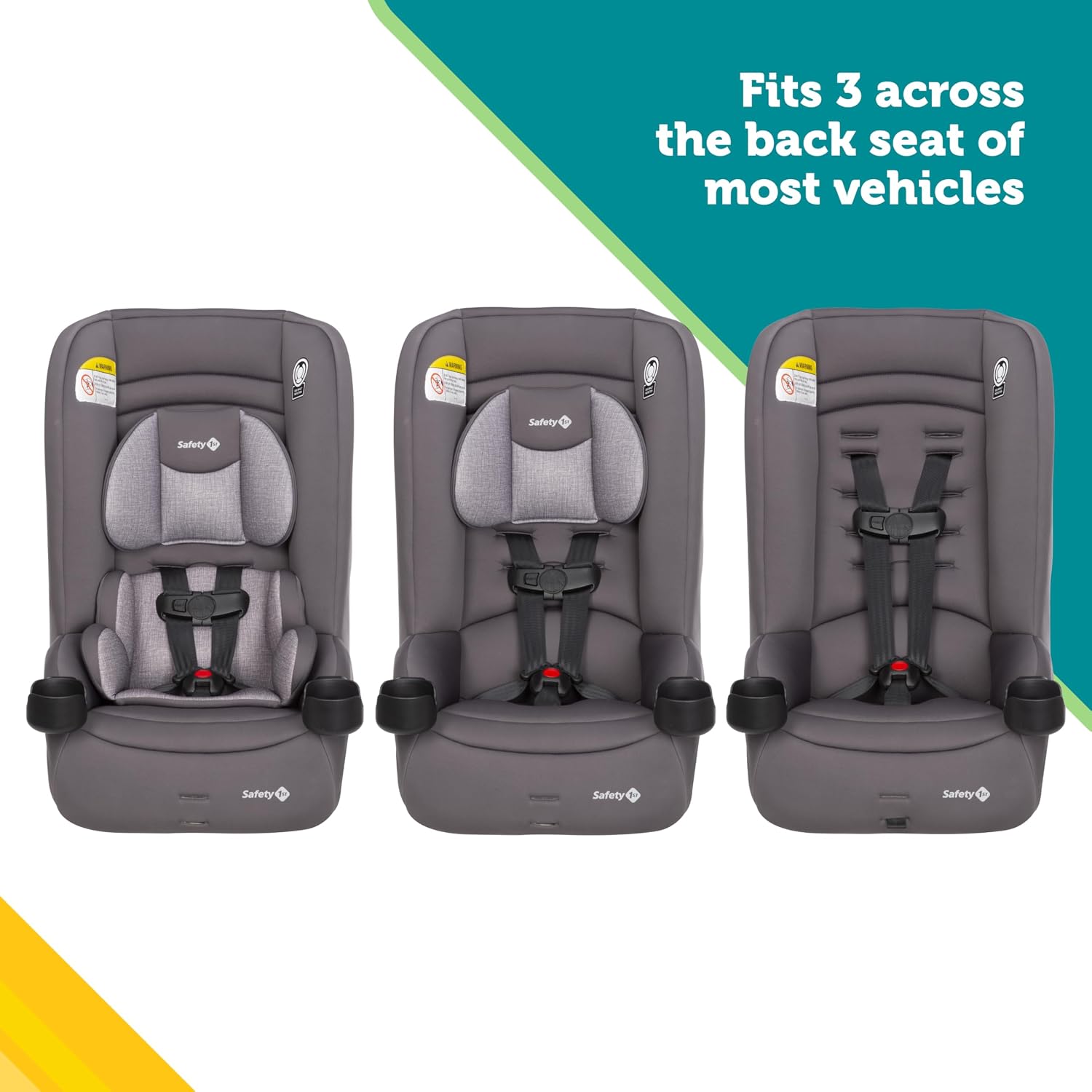 Safety 1st Jive 2-in-1 Convertible Car Seat, Rear Facing Car Seats for Babies (5-40 lbs, 19-40'), Forward Facing Carseat for Toddlers (22-65 lbs, 29-49'), Night Horizon