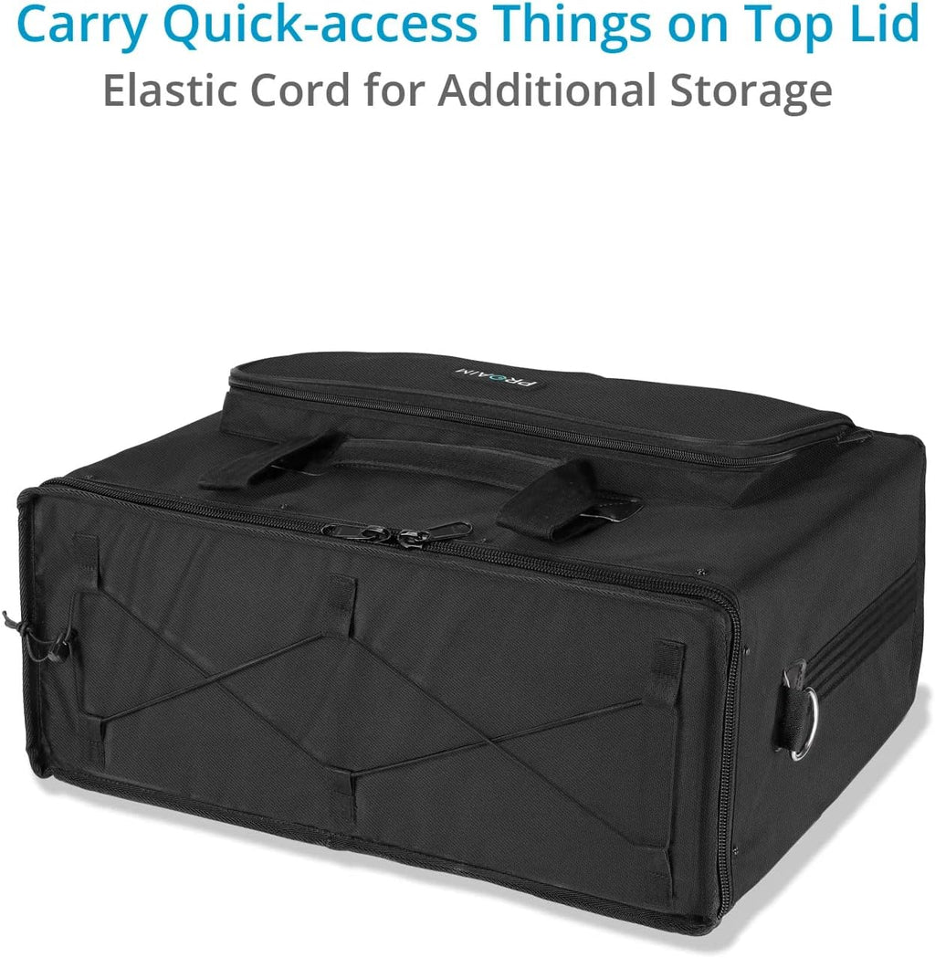 PROAIM Cube 4U Rack Bag for Sound Recordists, Soundmen, Musicians & Mixers. Professional Bag for Audio Systems, Wireless Microphone System, Field recording, Equalizers (BG-CB4U-01)