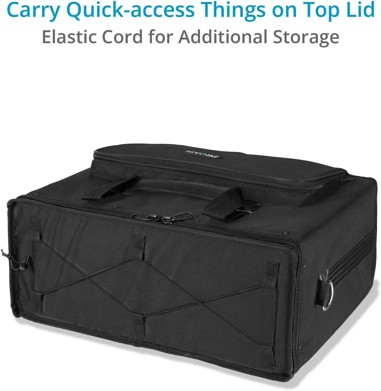 PROAIM Cube 4U Rack Bag for Sound Recordists, Soundmen, Musicians & Mixers. Professional Bag for Audio Systems, Wireless Microphone System, Field recording, Equalizers (BG-CB4U-01)