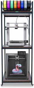 PT2 Ultimate Large 3D Printer Storage Solution, Heavy-Duty 3-Tier Stand & Filament Organizer Rack for Biggest Printers on Wheels