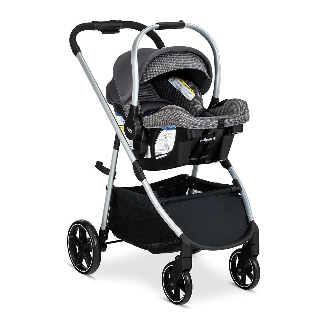 Britax Willow Grove SC Baby Travel System, Infant Car Seat and Stroller Combo with Alpine Base, ClickTight Technology, SafeWash, Pindot Stone