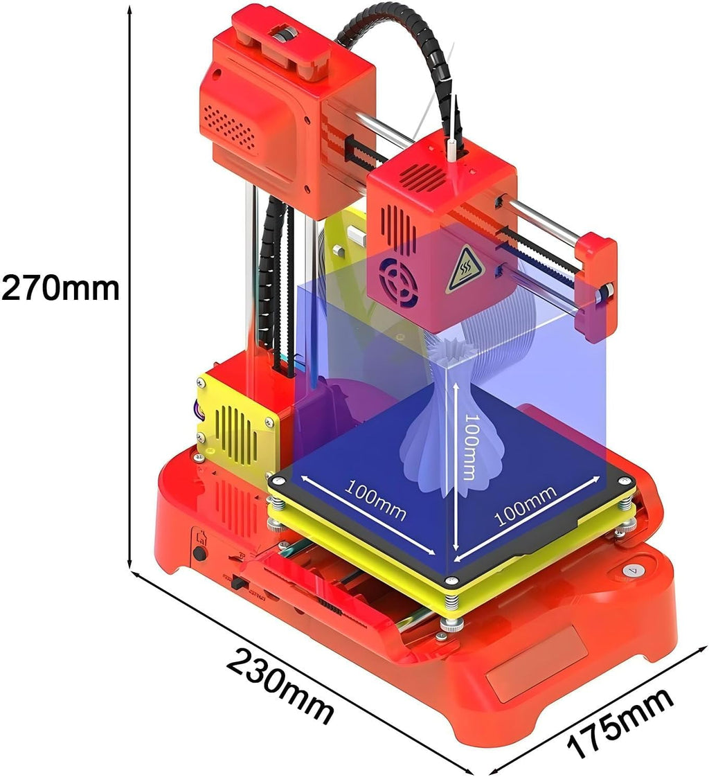 Mini DIY 3D Printers Desktop Kit,K7 Desktop 3D Printer,100x100x100mm Print Size,with TF Card/USB Connect,Removable Platform,for Beginners,Kids,Student Education Black
