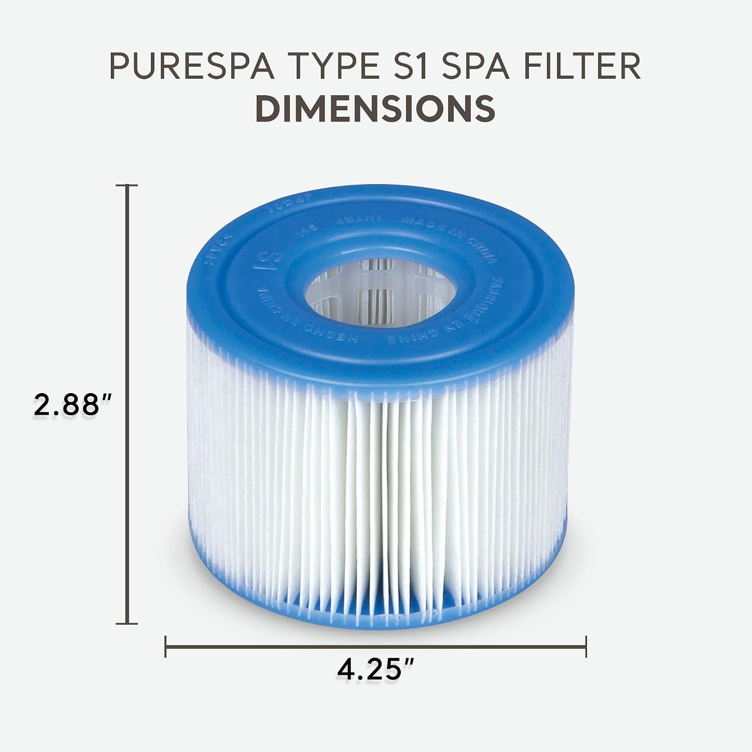 Intex PureSpa Plus Greystone Inflatable Square Outdoor Hot Tub Spa, 94 x 28 Bundled with Type S1 Easy Set Spa Filter Replacement Cartridge, (12 Pack)