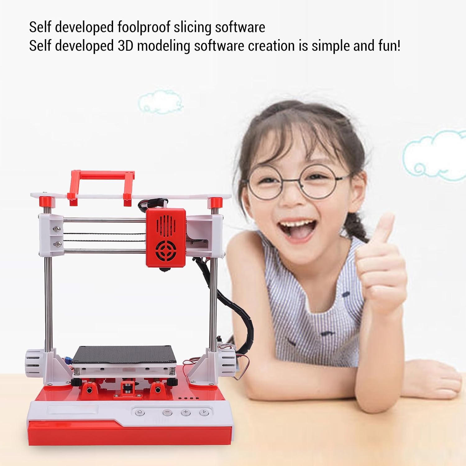 Gonetre 3D Printer for Beginners High Speed High Frequency DIY 3D Printing Machine with 100x100x100mm Printing Size, for Hobbyists Kids Adults PLA Filament Compatible (US Plug)