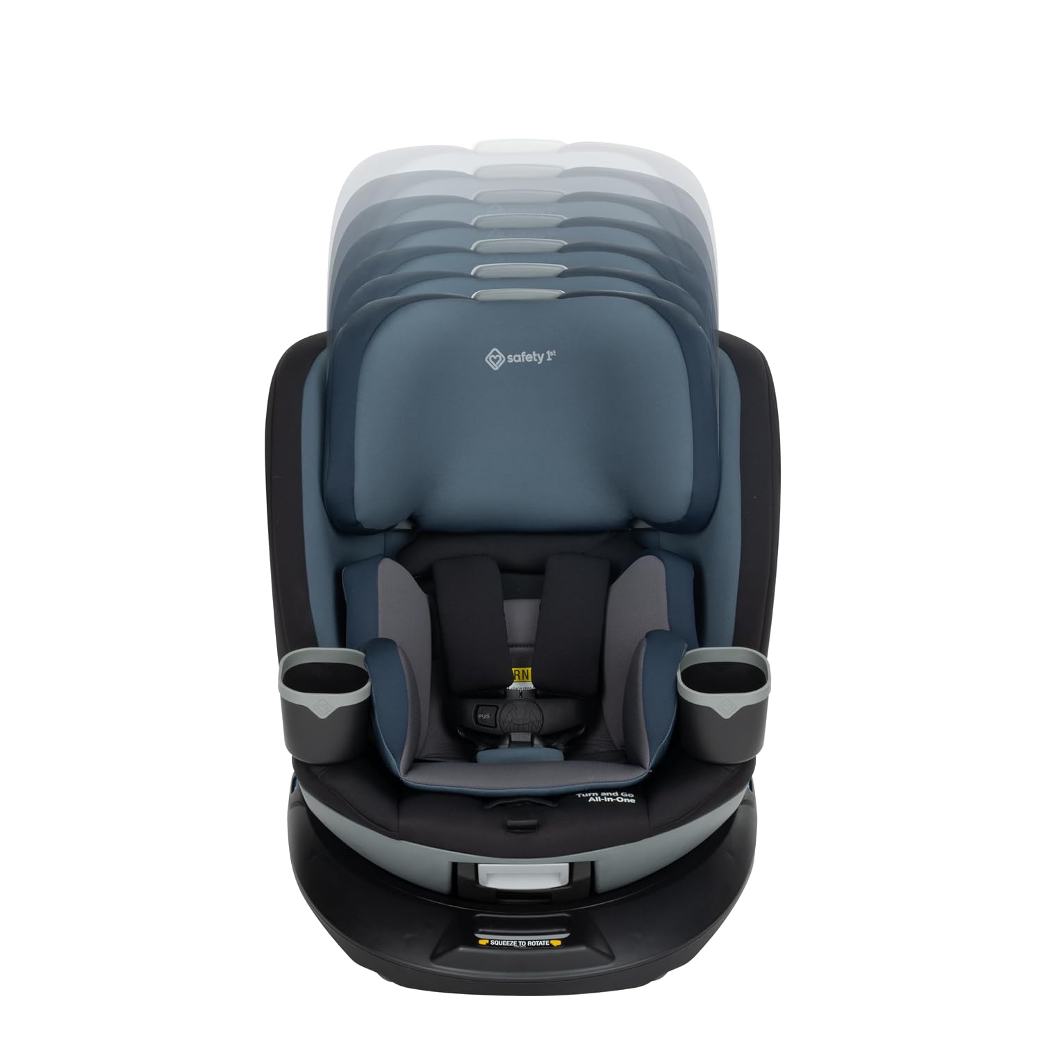 Safety 1st Turn and Go 360 ST Rotating All-in-One Convertible Car Seat, SafetySwivel Technology, SecureTech Installation, 3-in-1 Rear-Facing, Forward-Facing, Booster, 5-100 lbs, Dark Triad