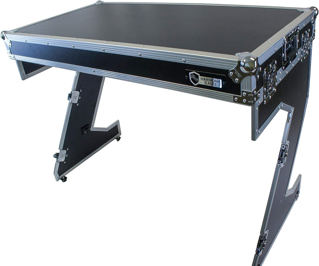 Harmony Audio HCTABLEPREM Portable 47' Wide DJ Workstation Table 36' Height Fast Setup