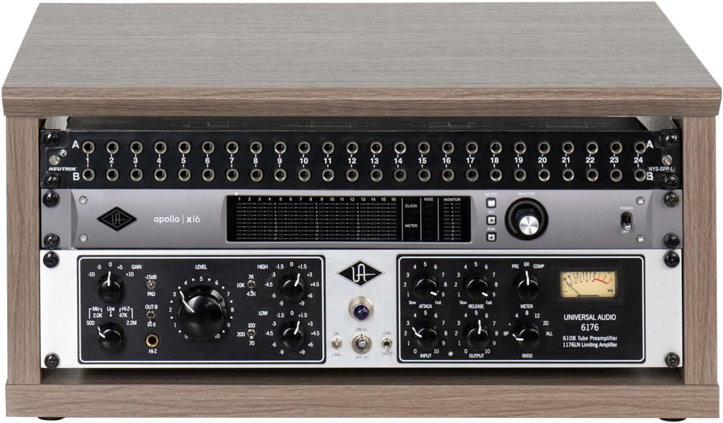 Gator Frameworks Elite Furniture Series 4U Wood Desktop Studio Rack in Driftwood Grey Finish (GFW-ELITERK-4U-GRY)