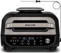 MAGiC COM Indoor Grill Air Fryer Combo, 7-in-1 Electric Grill with Steak, Roast, Air Crisp, Bake, Dehydrate, Pizza and Reheat. Smart Thermometer, Non-Stick, Dishwasher Safe/Black