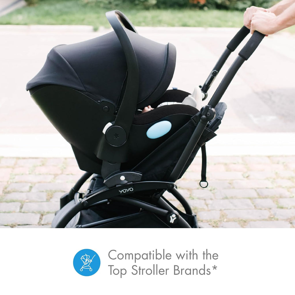 Clek Liing Infant Car Seat with Adjustable Load Leg, Compact, Lightweight Design, 7 Recline Positions, Easy-to-Use Rigid Latch, and Flame Retardant-Free (Railroad Ziip)