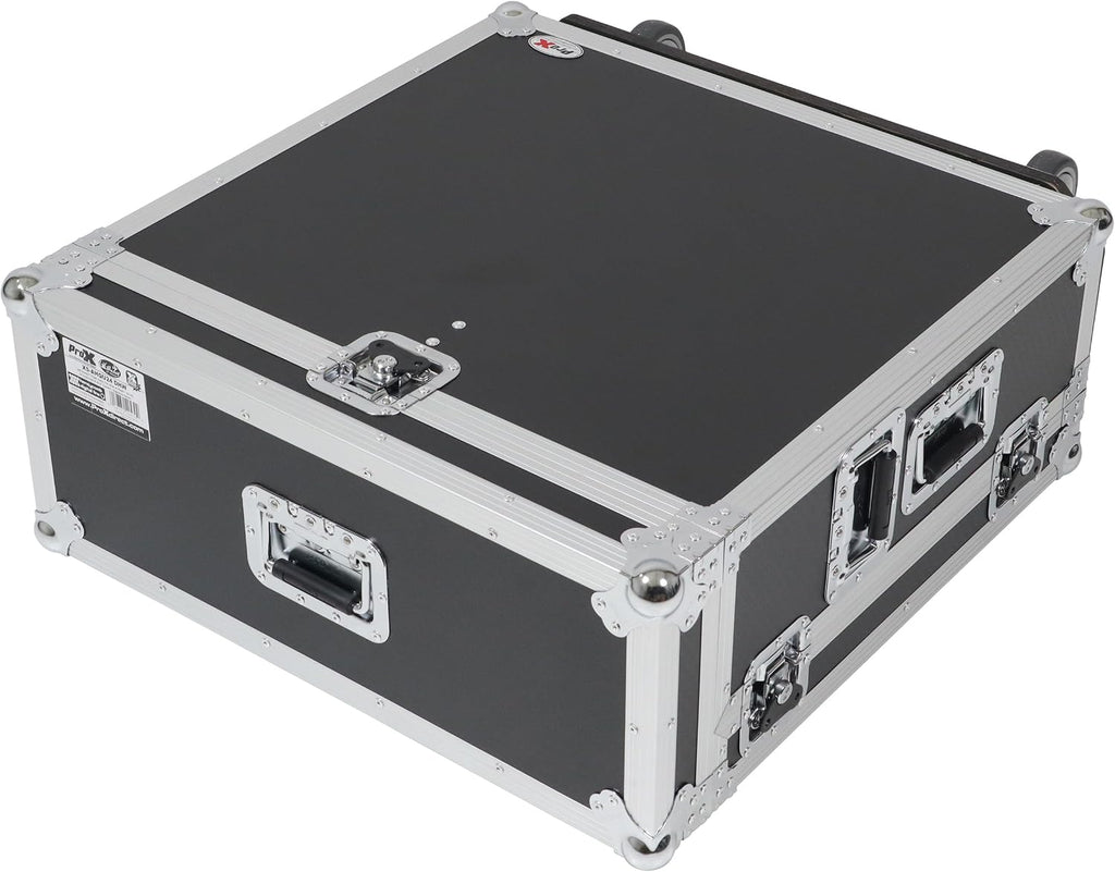 ProX XS-AHQU24DHW ATA Digital Audio Mixer Flight Case for Allen and Heath QU-24 Console with Doghouse compartment and Caster wheels