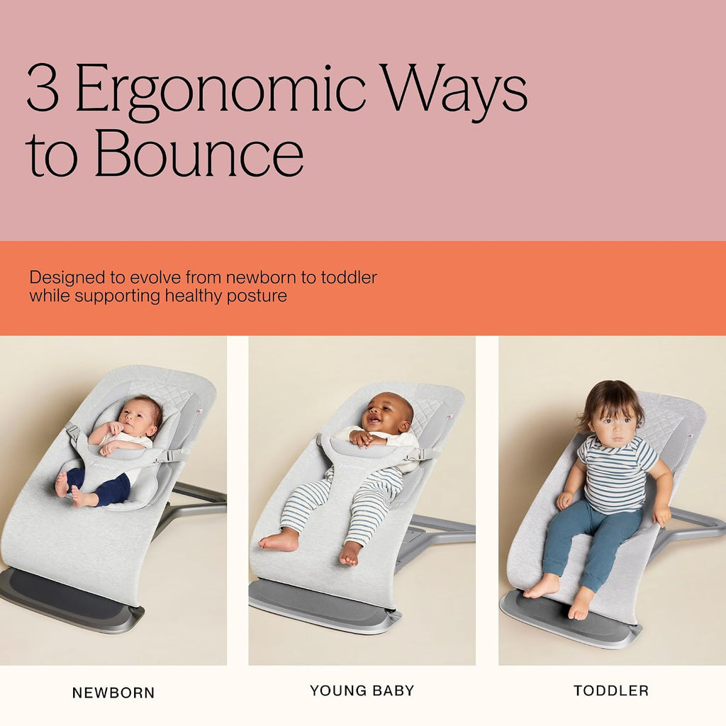 Ergobaby Evolve 3-in-1 Bouncer, Adjustable Multi Position Baby Bouncer Seat, Fits Newborn to Toddler, Soft Olive