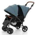 INFANS Double Stroller, Foldable Baby Tandem Stroller with Djustable Backrest Canopy Footrest, 5-Point Harness, Storage Basket, Convertible Compact Twin Stroller for Infants and Toddlers (Sage)