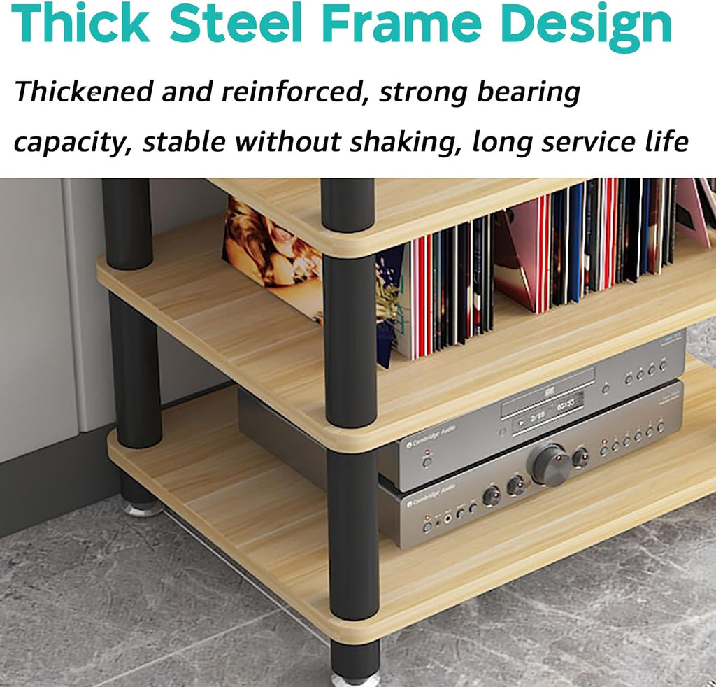 1/2/3/4 Tier Audio Rack Tower AV Media Stand Media Audio Tower Cabinet Entertainment Stereo Racks Audio/Video Component Cabinet AV Equipment Cabinet Display Stand,White,3 Tier