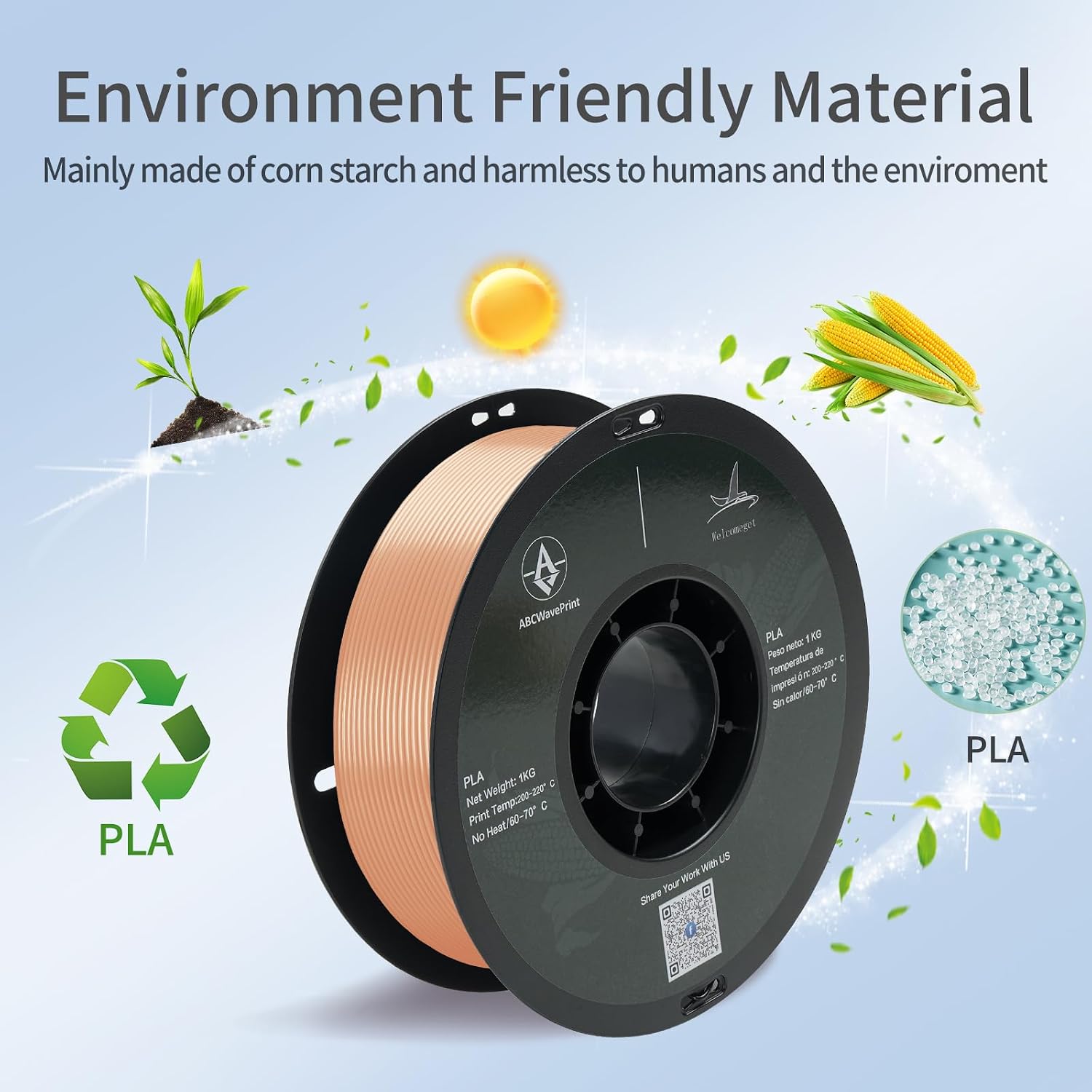 PLA 3D Printer Filament Bundle, Dimensional Accuracy +/- 0.02 mm, 16 x 1 kg Spool(35.2lbs), 1.75 mm，Black White Grey Red Green Blue Yellow Purple Silver Transparent Pink Orange Wood Brown